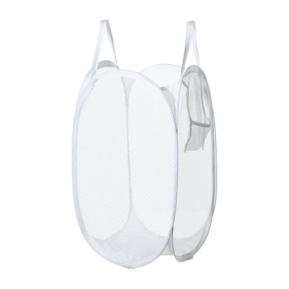 1 Pc 40L Folding Laundry Basket Durable Folding Hamper for Bathroom White